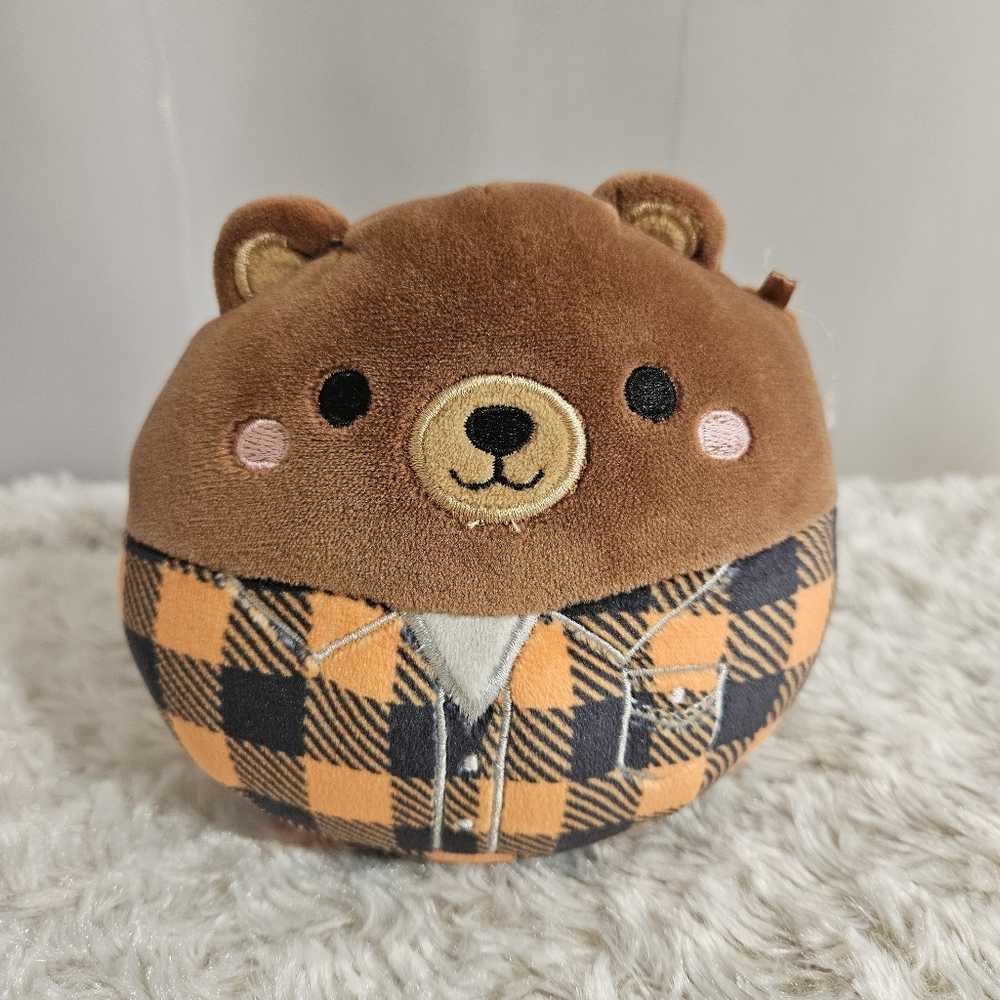 ✨ CLEARANCE✨ Squishmallows - Omar The Brown Bear In Fall Plaid Shirt - 2023